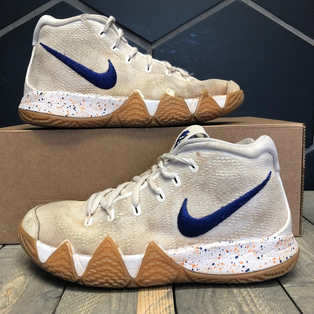~Used W/O Box! Nike Kyrie 4 GS Uncle Drew Beige Basketball Sneakers Size 6Y